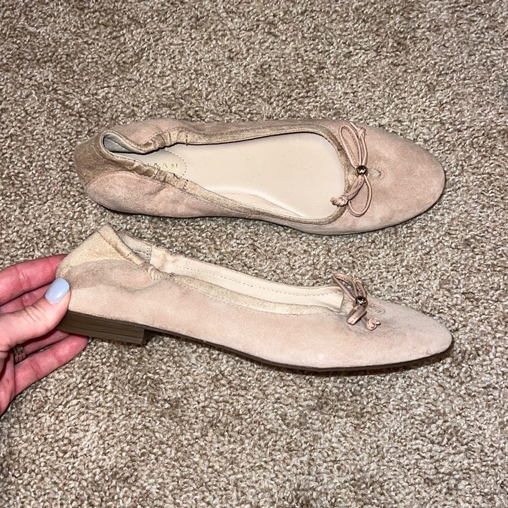 Cole Haan Nude Beige Suede Ballet Flats